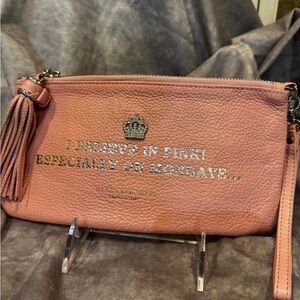 My Flat in London letters to‎ the queen pink leather wristlet